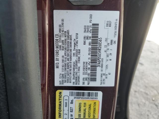 Photo 12 from auction – 2017 FORD FUSION TIT with VIN 3FA6P0SU5HR268565