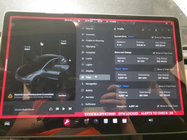 Photo 9 from auction – 2023 TESLA MODEL 3 with VIN 5YJ3E1EA3PF673091