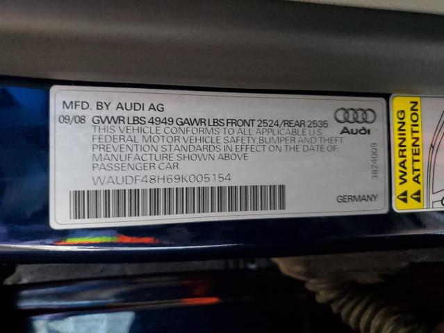 Photo 12 from auction – 2009 AUDI A4 2.0T CA with VIN WAUDF48H69K005154
