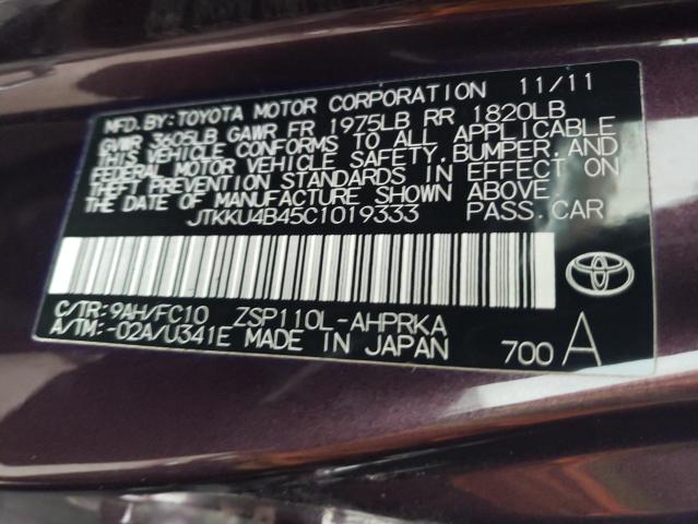 Photo 12 from auction – 2012 TOYOTA SCION XD with VIN JTKKU4B45C1019333