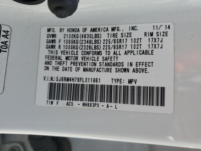 Photo 14 from auction – 2015 HONDA CR-V EXL with VIN 5J6RM4H79FL011861
