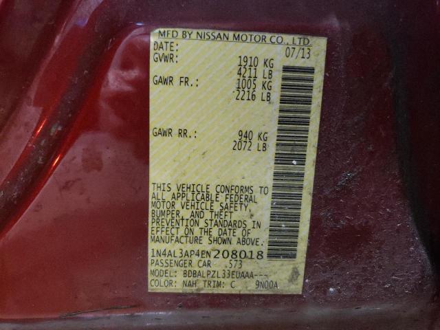 Photo 14 from auction – 2014 NISSAN ALTIMA 2.5 with VIN 1N4AL3AP4EN208018