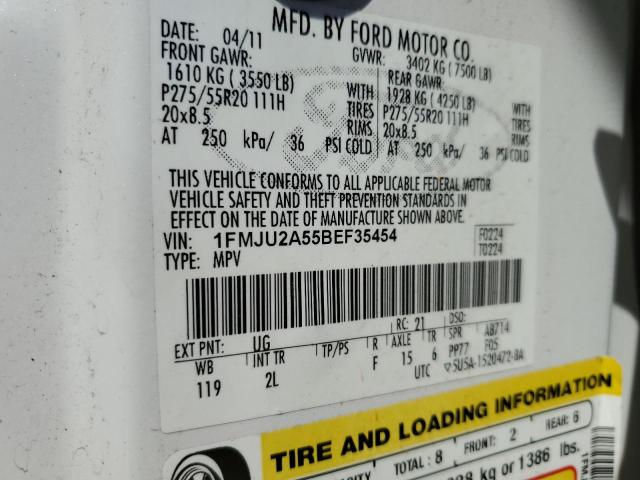 Photo 14 from auction – 2011 FORD EXPEDITION with VIN 1FMJU2A55BEF35454