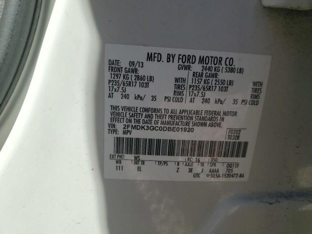 Photo 12 from auction – 2013 FORD EDGE with VIN 2FMDK3GC0DBE01920