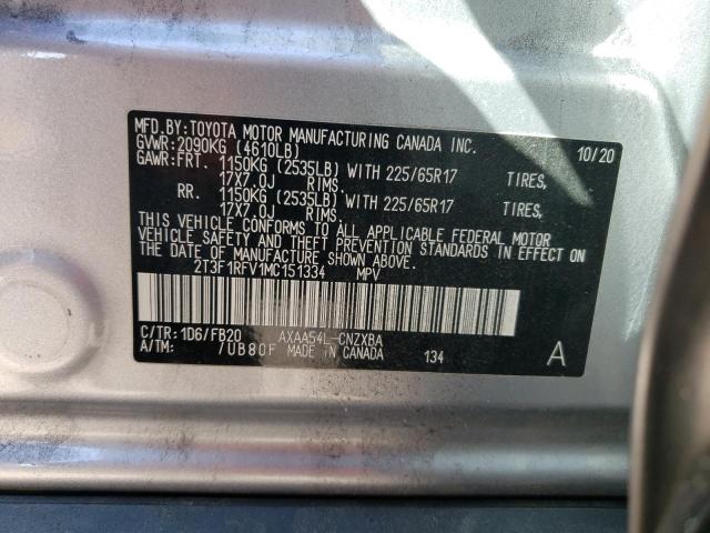 Photo 13 from auction – 2021 TOYOTA RAV4 LE with VIN 2T3F1RFV1MC151334
