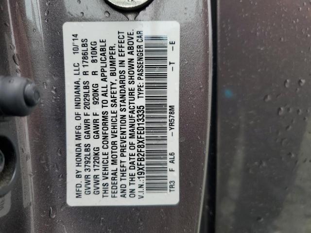 Photo 12 from auction – 2015 HONDA CIVIC EX with VIN 19XFB2F8XFE013335