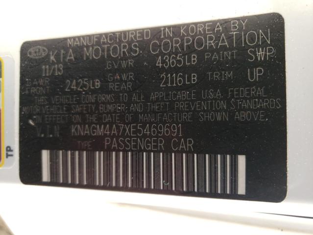 Photo 12 from auction – 2014 KIA OPTIMA LX with VIN KNAGM4A7XE5469691