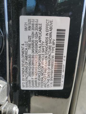 Photo 14 from auction – 2022 HONDA PILOT BLAC with VIN 5FNYF6H7XNB003745