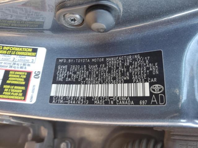 Photo 12 from auction – 2018 TOYOTA COROLLA L with VIN 2T1BURHE1JC036093