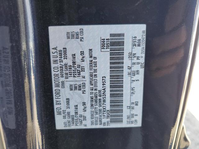 Photo 12 from auction – 2003 FORD F150 with VIN 1FTRX17W53NA19573