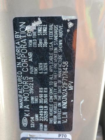 Photo 12 from auction – 2015 KIA SOUL with VIN KNDJN2A21F7176458