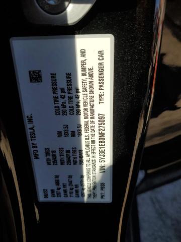 Photo 13 from auction – 2022 TESLA MODEL 3 with VIN 5YJ3E1EB0NF275097
