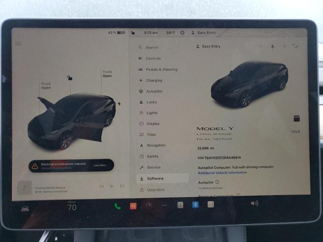 Photo 9 from auction – 2023 TESLA MODEL Y with VIN 7SAYGDEE3PA046914