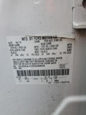 Photo 12 from auction – 2014 FORD EDGE SEL with VIN 2FMDK4JC9EBA88608