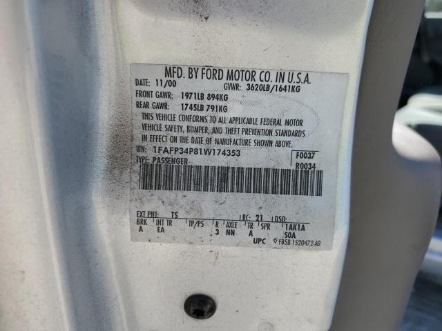 Фото 12 с аукциона – 2001 FORD FOCUS SE с VIN 1FAFP34P81W174353