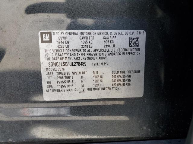 Photo 13 from auction – 2018 CHEVROLET TRAX 1LT with VIN 3GNCJLSB1JL278489