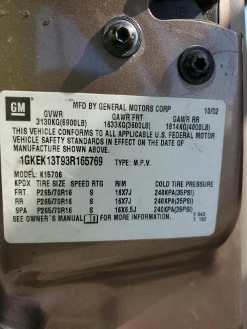Photo 13 from auction – 2003 GMC YUKON with VIN 1GKEK13T93R165769