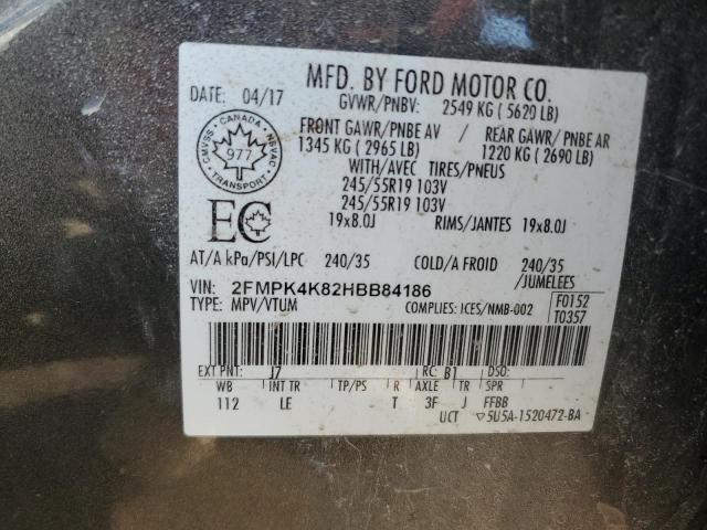Photo 13 from auction – 2017 FORD EDGE TITAN with VIN 2FMPK4K82HBB84186