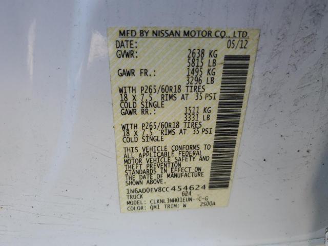 Zdjęcie 13 z aukcji – 2012 NISSAN FRONTIER S z VIN 1N6AD0EV8CC454624