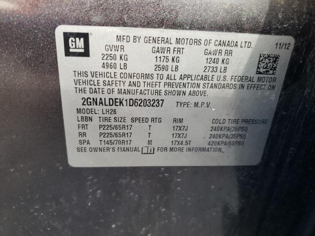 Photo 14 from auction – 2013 CHEVROLET EQUINOX LT with VIN 2GNALDEK1D6203237