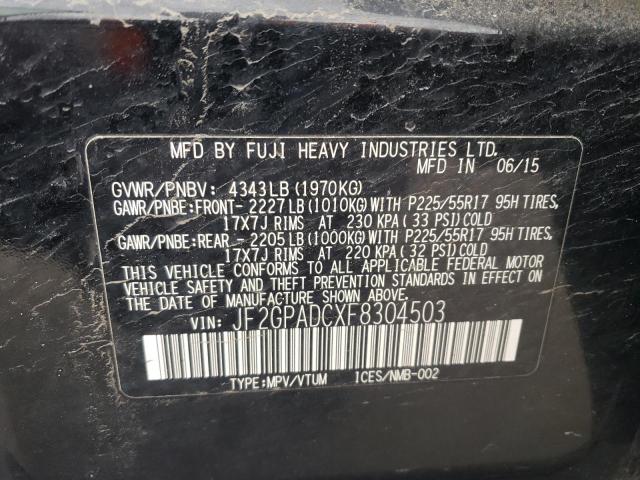 Photo 12 from auction – 2015 SUBARU XV CROSSTR with VIN JF2GPADCXF8304503