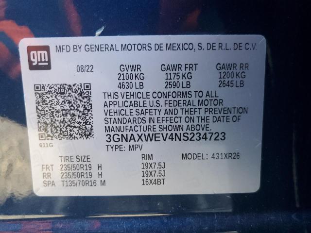 Photo 13 from auction – 2022 CHEVROLET EQUINOX RS with VIN 3GNAXWEV4NS234723