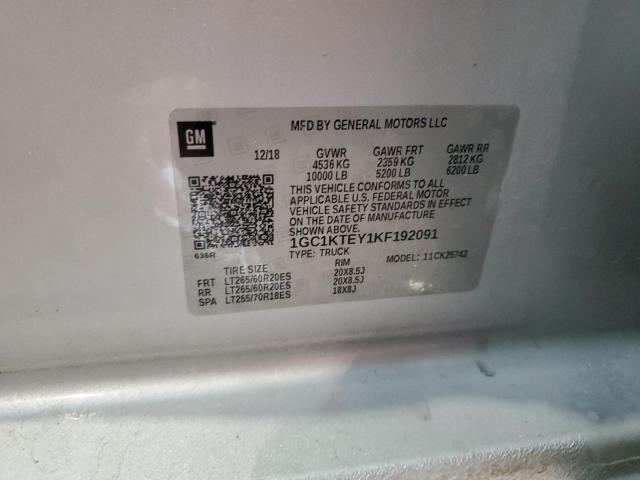 Photo 12 from auction – 2019 CHEVROLET SILVERADO with VIN 1GC1KTEY1KF192091