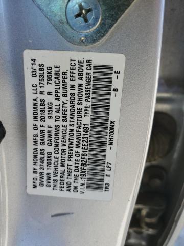 Photo 13 from auction – 2014 HONDA CIVIC LX with VIN 19XFB2F51EE231491