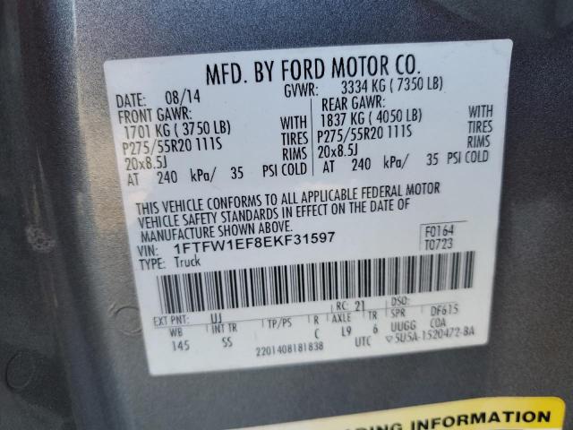 Photo 13 from auction – 2014 FORD F150 SUPER with VIN 1FTFW1EF8EKF31597