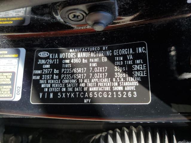 Photo 12 from auction – 2012 KIA SORENTO BA with VIN 5XYKTCA65CG215263