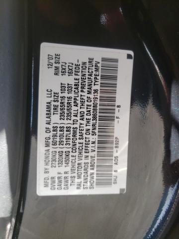 Photo 13 from auction – 2008 HONDA ODYSSEY EX with VIN 5FNRL38608B019136