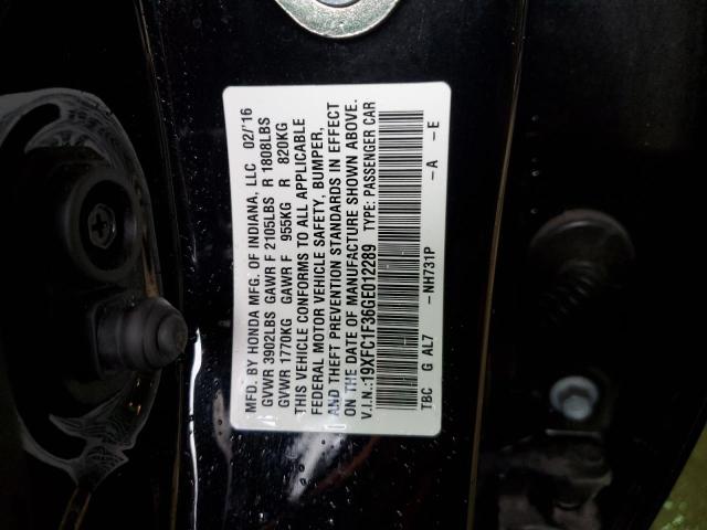 Photo 12 from auction – 2016 HONDA CIVIC EX with VIN 19XFC1F36GE012289