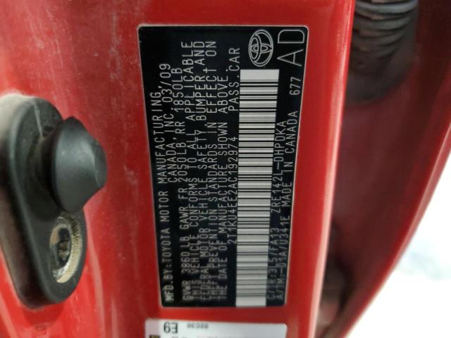Photo 12 from auction – 2010 TOYOTA COROLLA MA with VIN 2T1KU4EE2AC192974