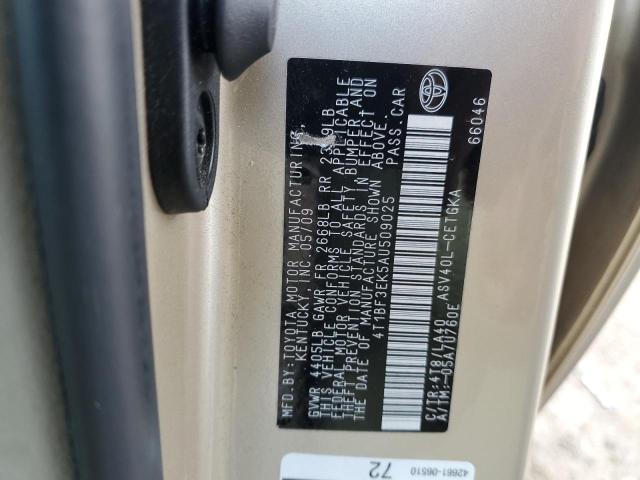Photo 12 from auction – 2010 TOYOTA CAMRY BASE with VIN 4T1BF3EK5AU509025