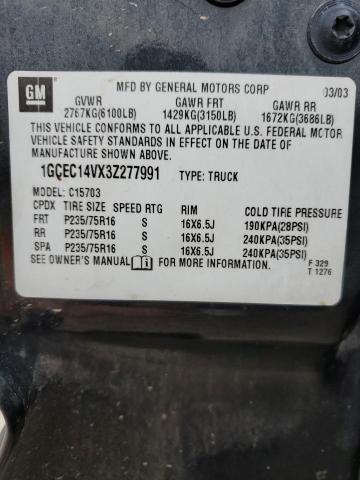 Photo 12 from auction – 2003 CHEVROLET SILVERADO with VIN 1GCEC14VX3Z277991