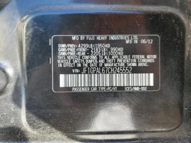 Photo 14 from auction – 2012 SUBARU IMPREZA SP with VIN JF1GPAL67CH245552