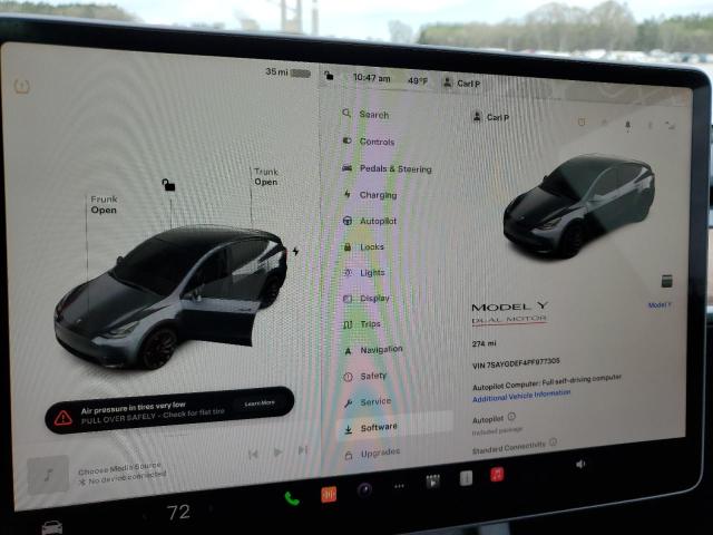 Photo 9 from auction – 2023 TESLA MODEL Y with VIN 7SAYGDEF4PF977305