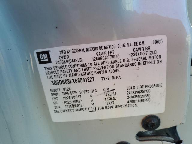 Photo 13 from auction – 2006 BUICK RENDEZVOUS with VIN 3G5DB03LX6S541227