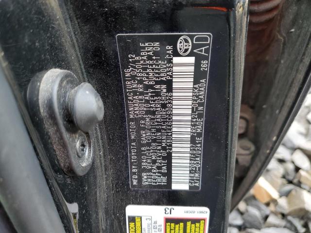 Photo 13 from auction – 2012 TOYOTA COROLLA BA with VIN 2T1BU4EE6CC908326