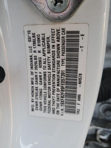 Photo 12 from auction – 2015 HONDA CIVIC EX with VIN 19XFB2F89FE057391