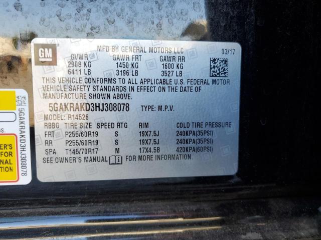Photo 13 from auction – 2017 BUICK ENCLAVE with VIN 5GAKRAKD3HJ308078