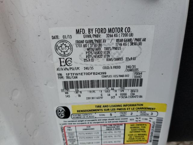 Photo 12 from auction – 2013 FORD F150 SUPER with VIN 1FTFW1ET0DFB24399