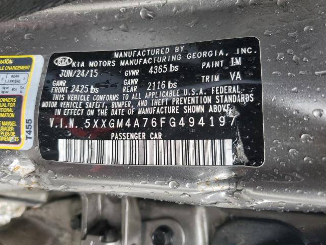 Photo 12 from auction – 2015 KIA OPTIMA LX with VIN 5XXGM4A76FG494197