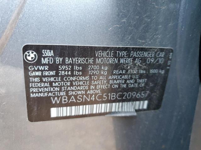 Photo 14 from auction – 2011 BMW 550 GT with VIN WBASN4C51BC209657