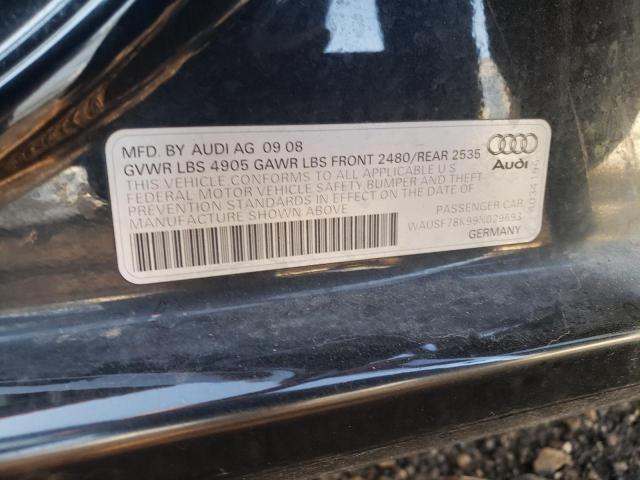 Photo 12 from auction – 2009 AUDI A4 PREMIUM with VIN WAUSF78K99N029693