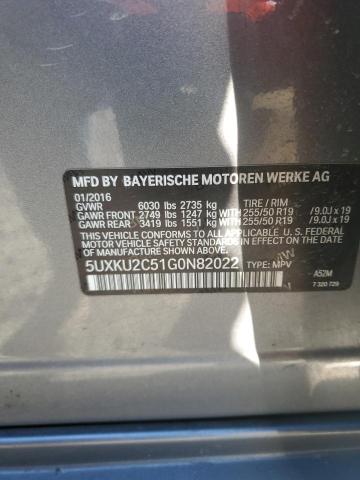Photo 14 from auction – 2016 BMW X6 XDRIVE3 with VIN 5UXKU2C51G0N82022