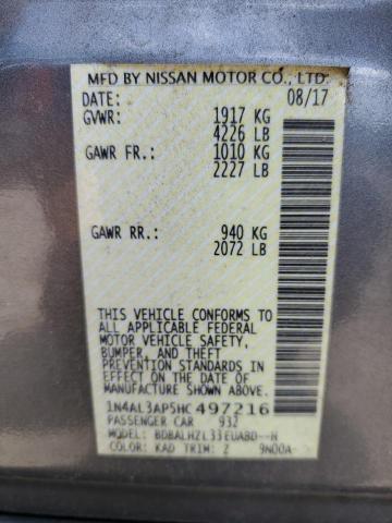 Photo 12 from auction – 2017 NISSAN ALTIMA 2.5 with VIN 1N4AL3AP5HC497216