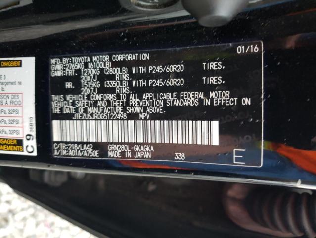 Photo 12 from auction – 2016 TOYOTA 4RUNNER SR with VIN JTEZU5JR0G5122498