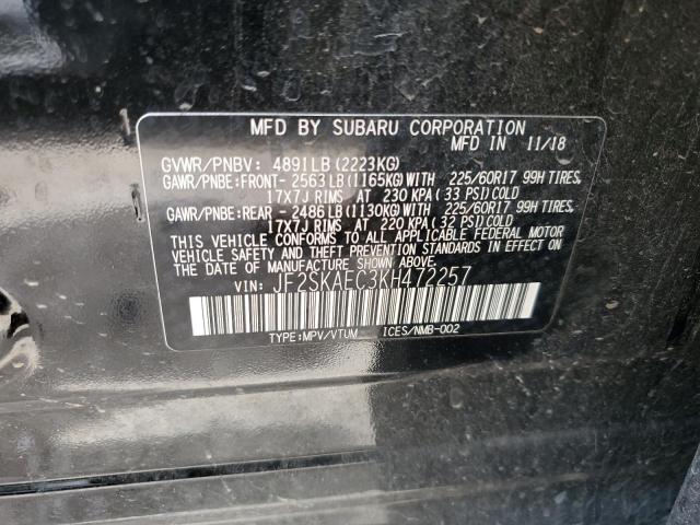 Photo 14 from auction – 2019 SUBARU FORESTER P with VIN JF2SKAEC3KH472257