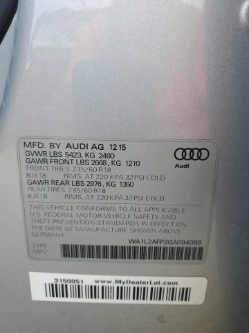 Photo 12 from auction – 2016 AUDI Q5 PREMIUM with VIN WA1L2AFP2GA094088